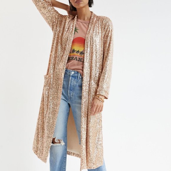 Gold sequin duster jacket Clearance
